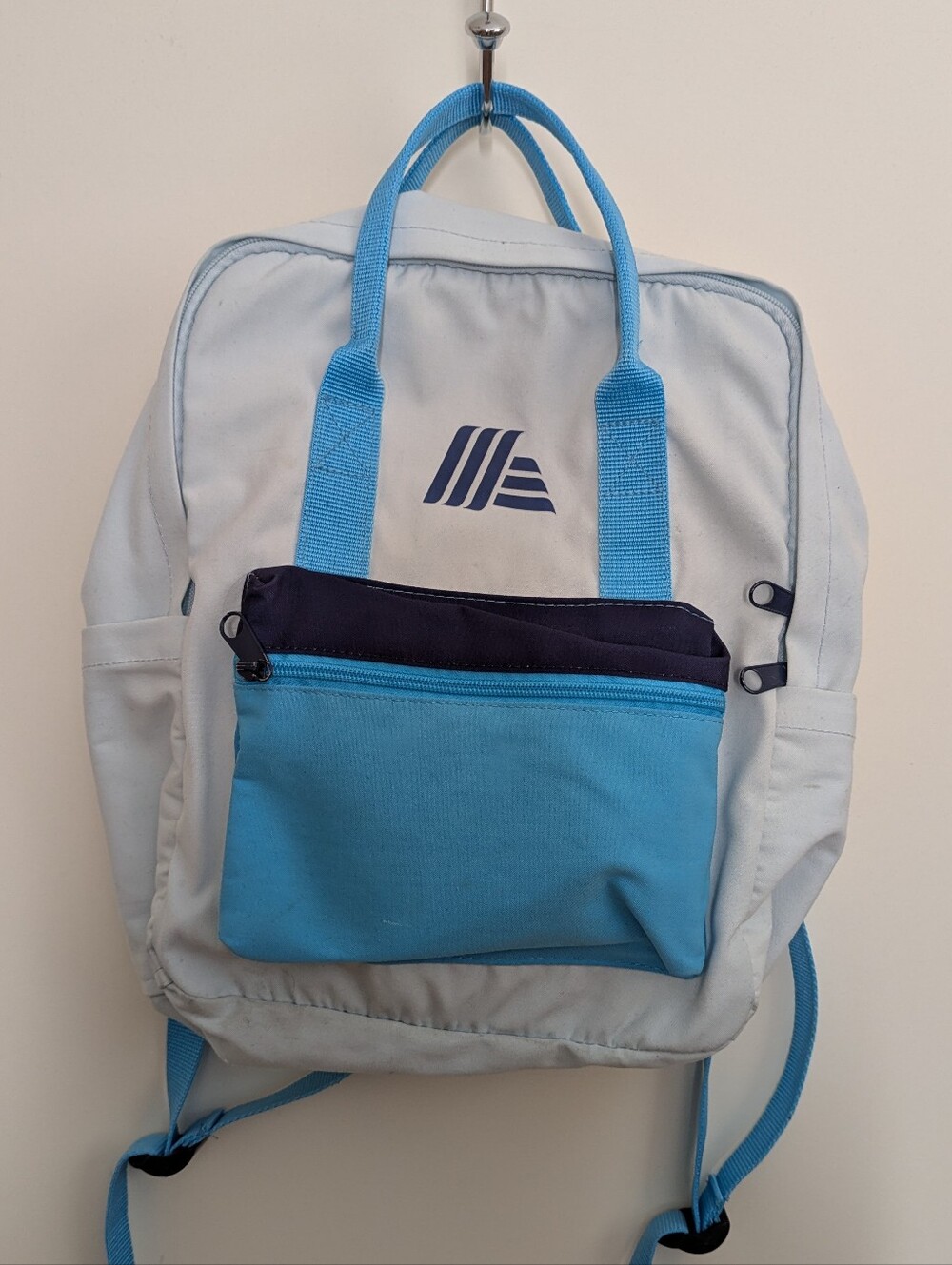 Aldi Gear Light and Dark Blue Backpack with Laptop Pocket Used Great Condition